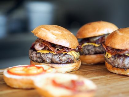 Meadow beef Burgers from cattle reared at our farms in Lancashire